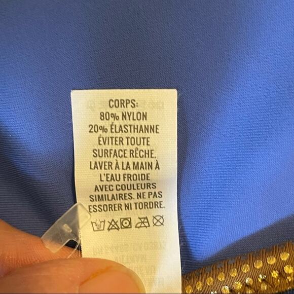 NEW Aerie Blue with Gold Trim Bikini Bottom XL - Picture 4 of 6